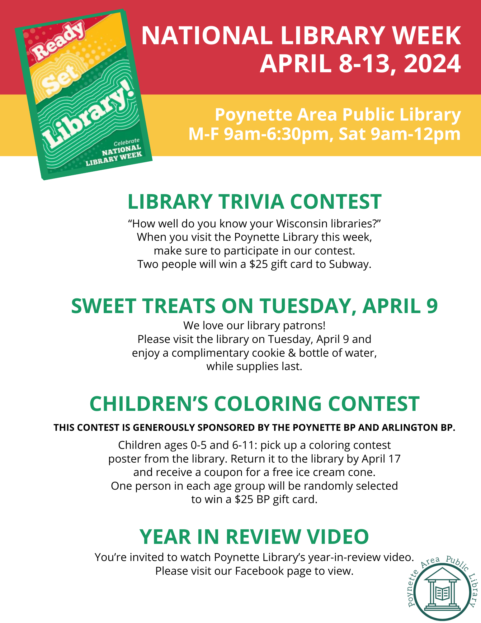 National Library Week is April 8-13, 2024.