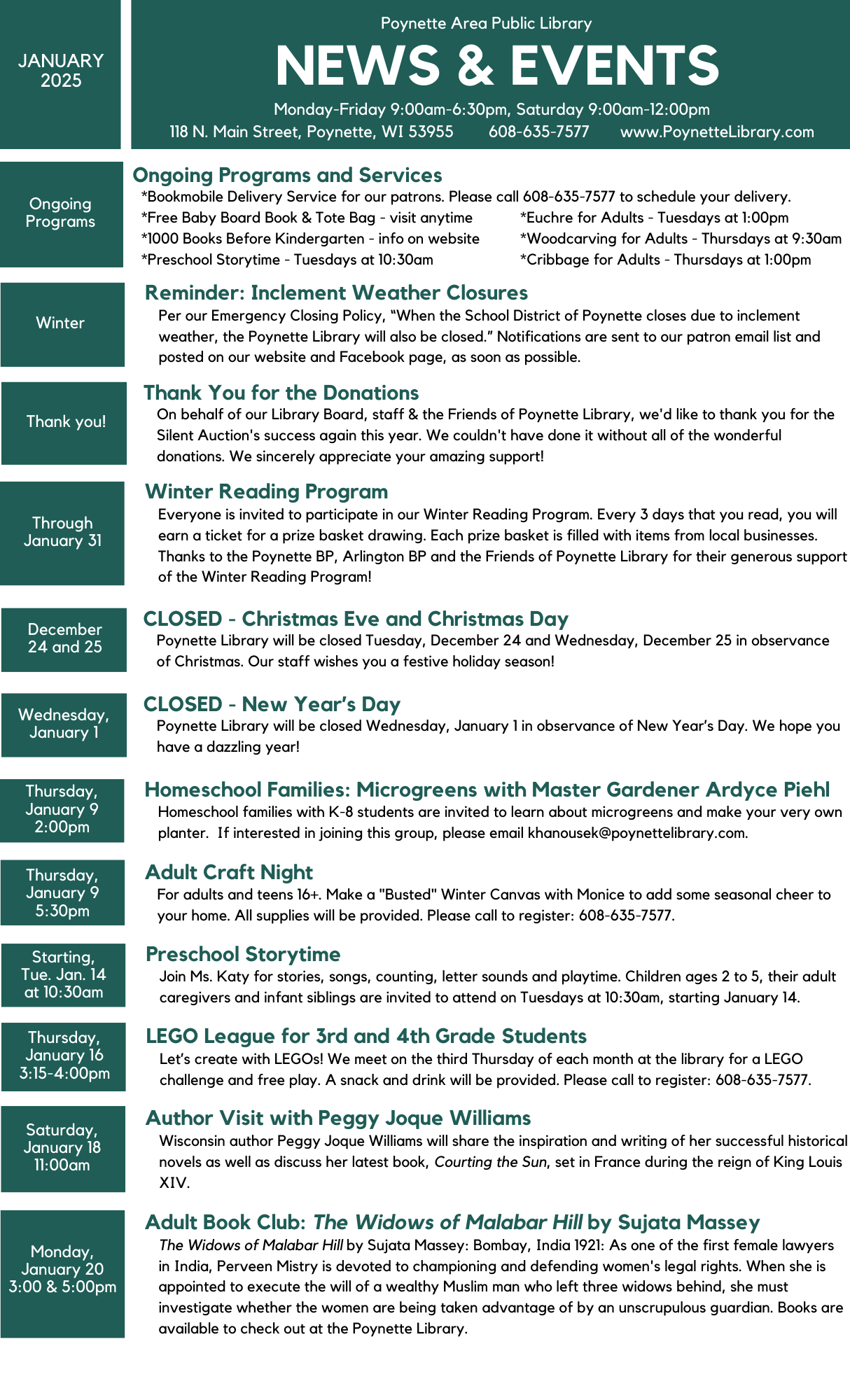 January 2025 News & Events