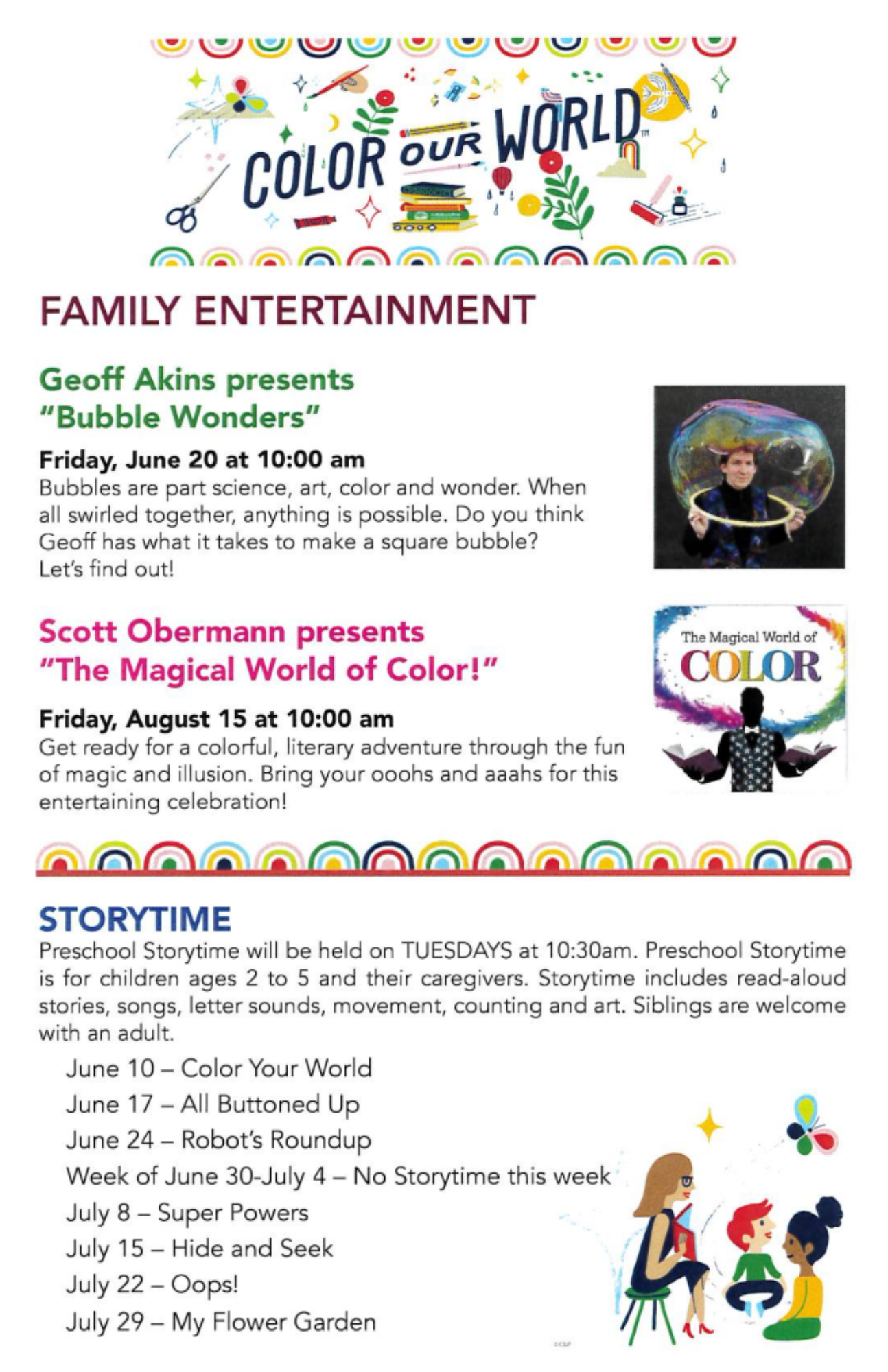 Summer Reading Program page 2