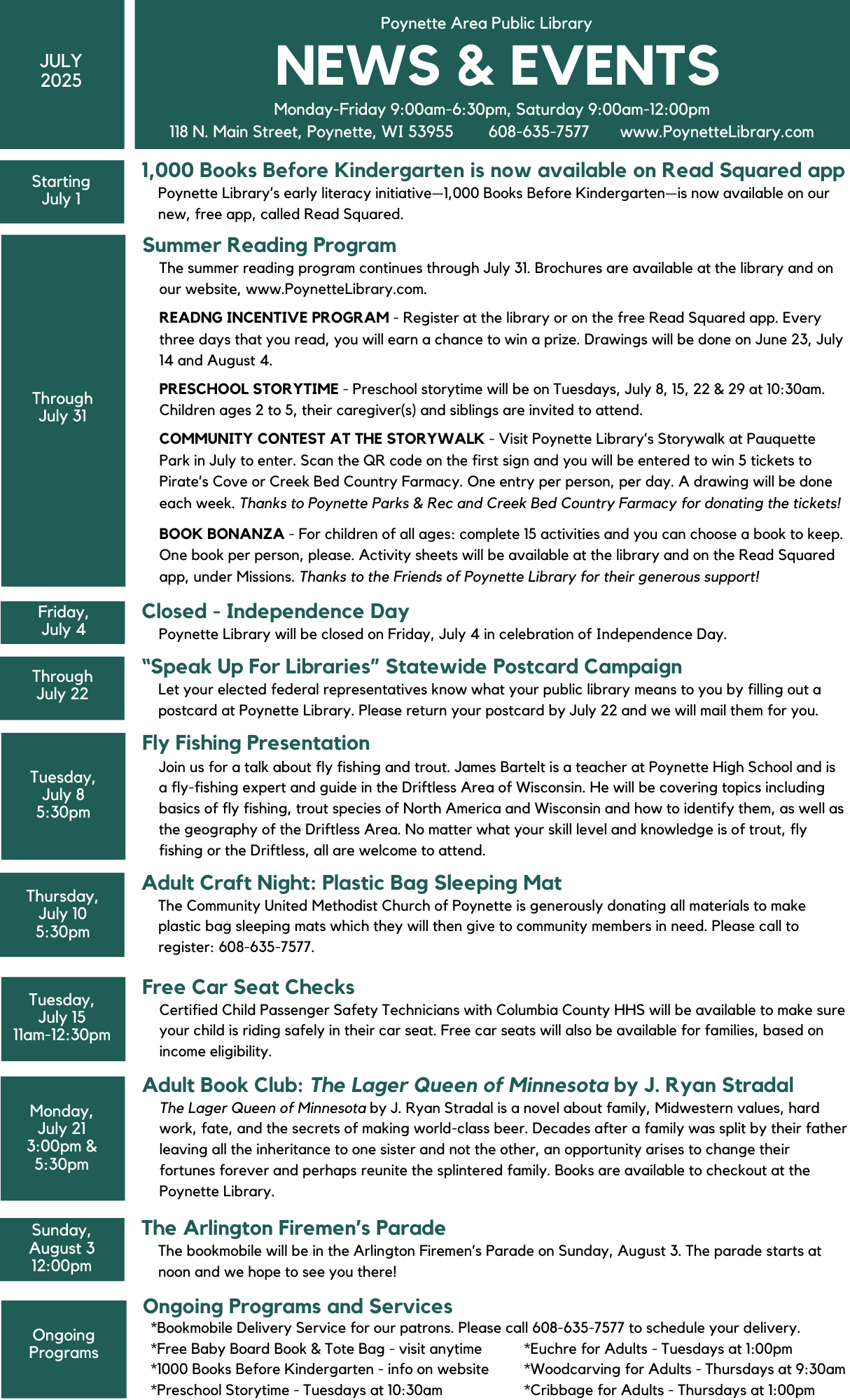 July 2025 News & Events
