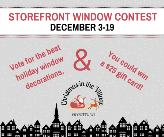 Village of Poynette's storefront window display contest will be held December 3-19.