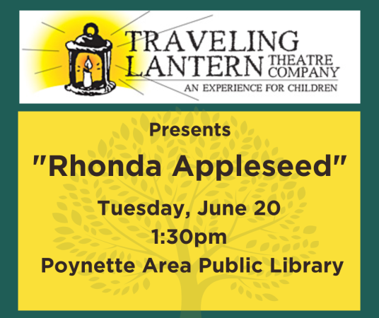Top-notch performers will be presenting "Rhonda Appleseed" an environmental celebration of the world around us. Tuesday, June 20 at 1:30pm.