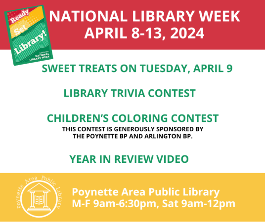 National Library Week is April 8-13, 2024.